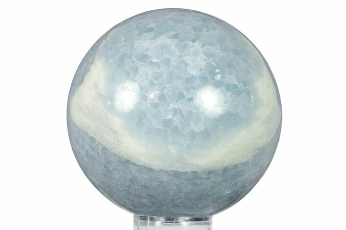 Polished Blue Calcite Sphere - Madagascar #277145